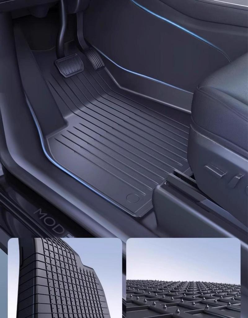 Right-Hand Drive Tesla Model Y/3 Refresh Foot Pad Carpet for Hong Kong - Front & Rear Trunk