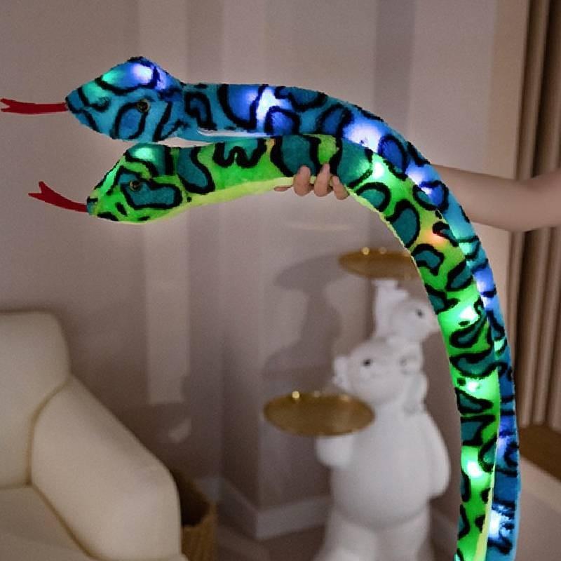 Glowing Snake Plush Toy Cartoon Stuffed Animal Doll Room Decoration Kids Gift