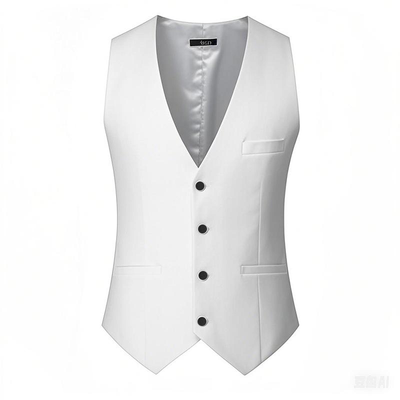 Gilet da Uomo Primavera/Estate Senza Maniche con Vita Regolabile Monopetto Monocolore Gilet da Abito da Lavoro Matrimonio