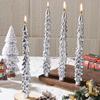 Gold Tree Shaped Taper Candles, Romantic Christmas Decor for Home Table, Holiday Ornament & New Year Gift