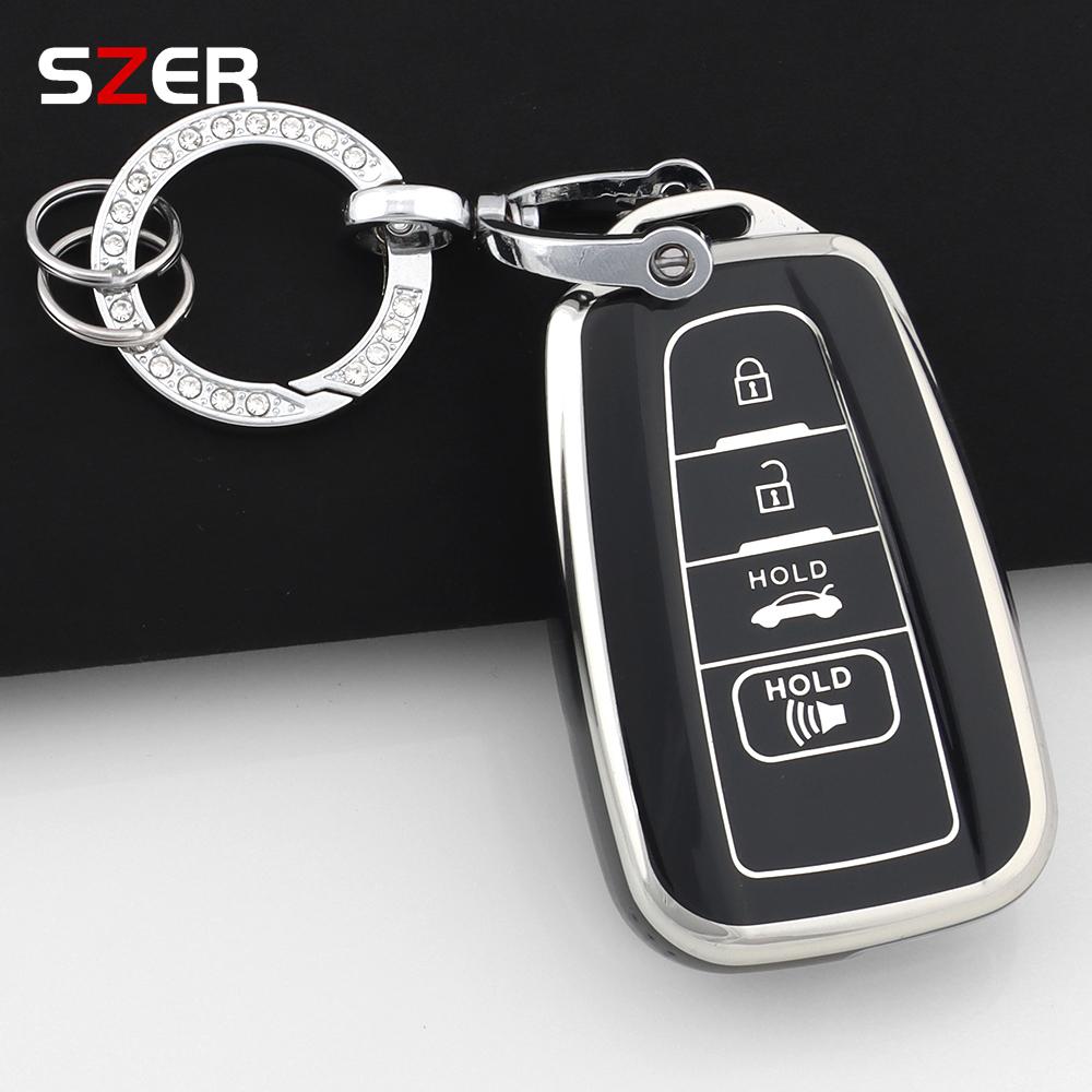 Tpu 4 Buttons Car Remote Key Case Cover Shell Fob For Toyota Chr Camry Corolla Rav4 Highlander C-Hr Prius Land Cruiser Prado