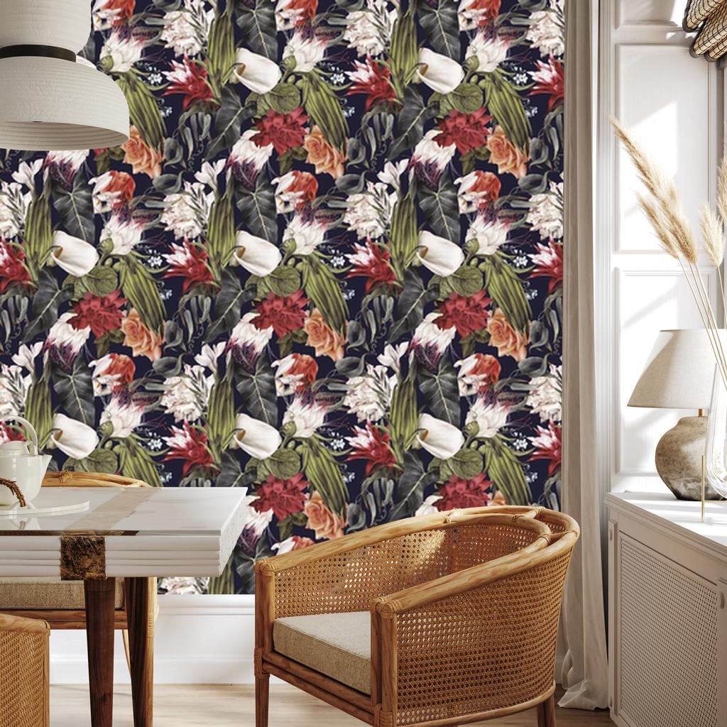 Colorful Flowers Wallpaper for Living Room and Bedroom 50x1000