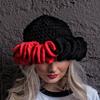 Ladies knitted plush hat cute lace hat ruffle edge hat autumn and winter warm halloween adult hat