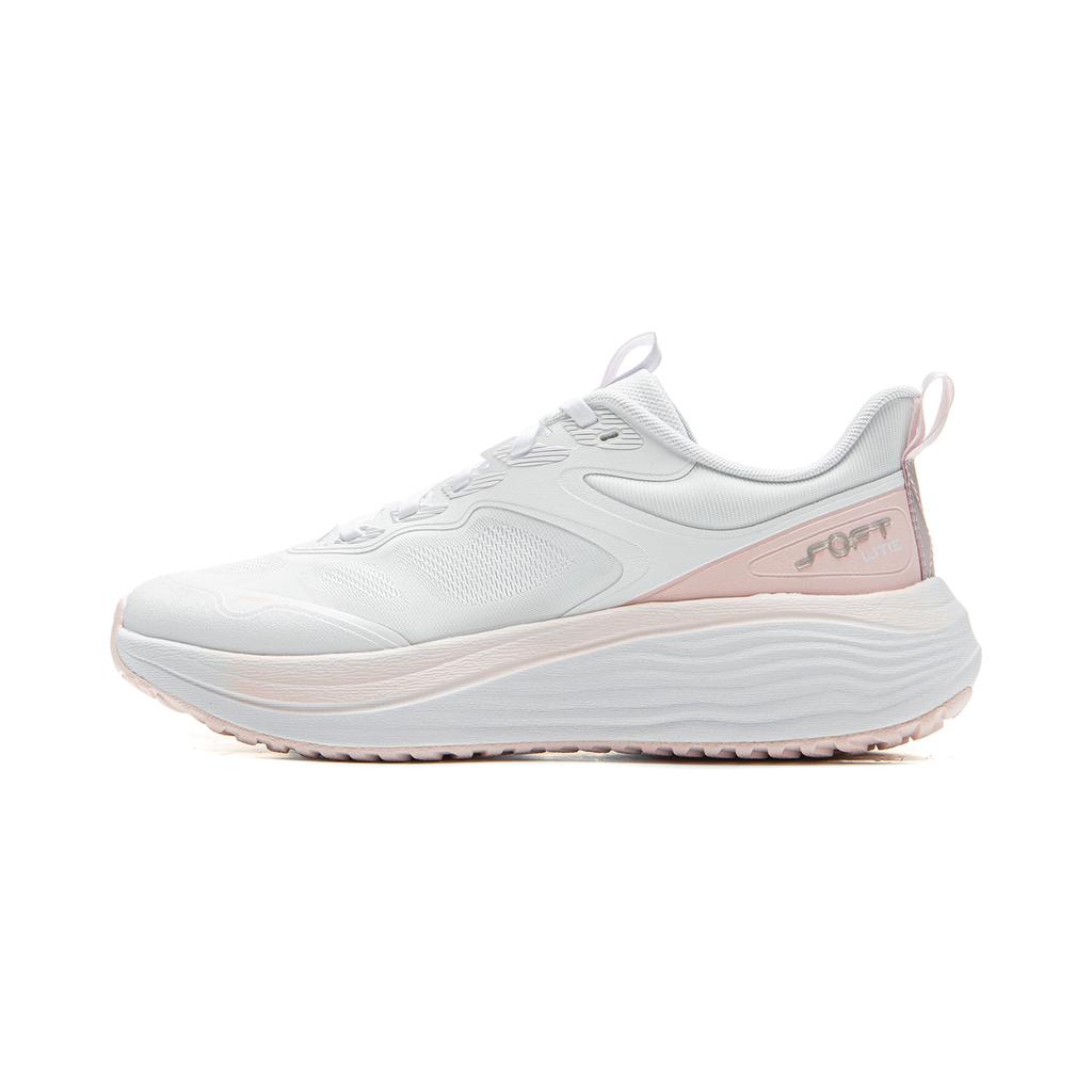 Li-Ning Lite Soft Resilient Thick Sole Height Increasing Non-Slip Wear-Resistant Breathable Lightweight Low-Top Casual Shoes Women sneaker AGLU162-1
