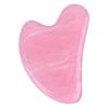 Rose Quartz Heart-Shaped Facial Massage Tool with Red Triangle Meridian Stick