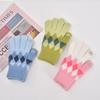 Gloves Warm gloves Fleece thickened gloves Leaky finger knitted middle school student cold-proof plush gloves