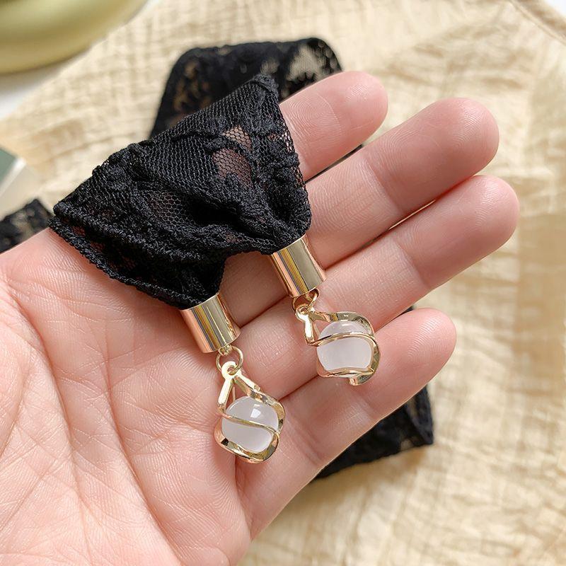 French pendant lace braided headband, green headband, hair tie, hollowed out delicate flowers