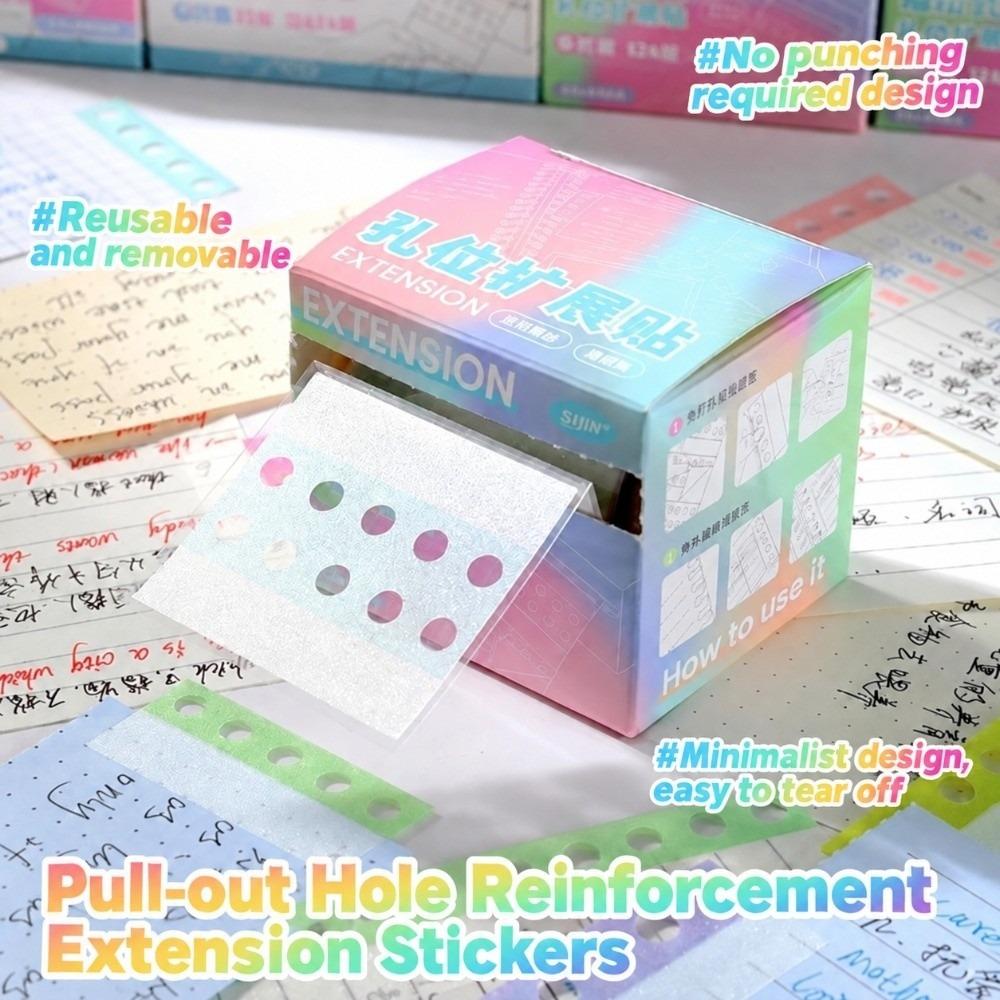 116 Sheets PET Hole Reinforcement Stickers Pull Out 1-Hole Loose-leaf Page Reinforcement Labels Pearlescent