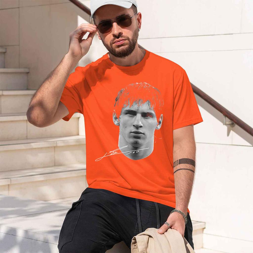 2026 New Model Lionel Football Super Portrait Printed Tee Unisex Unisex Cotton Loose Casual Short Sleeve Tshirt