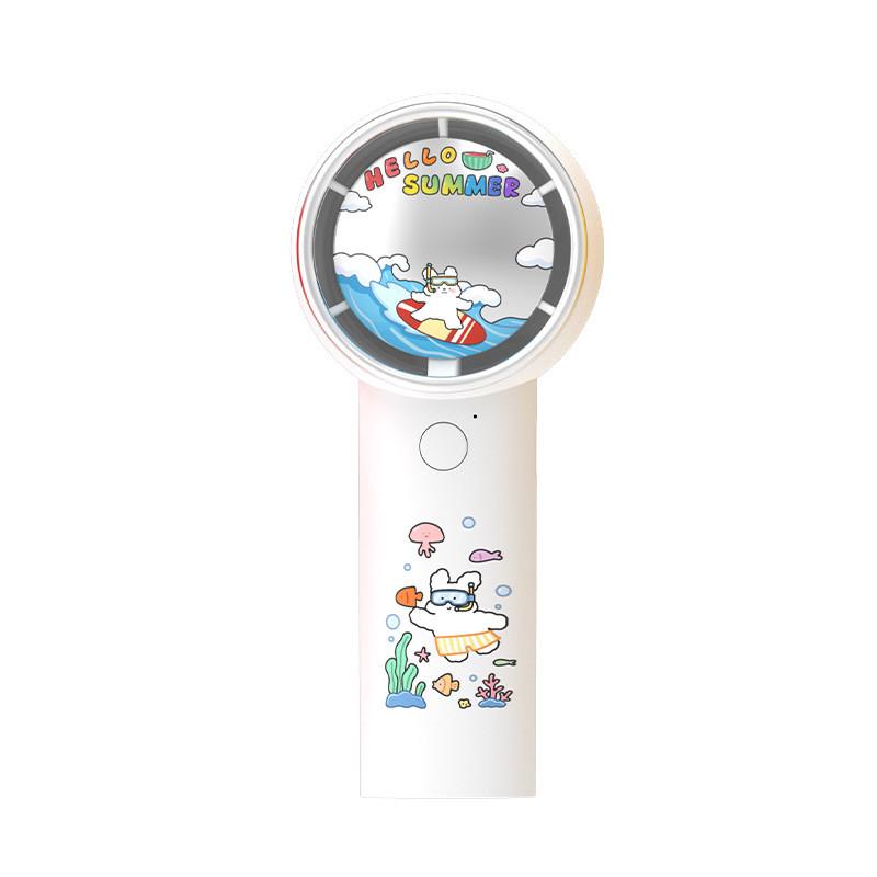 Cartoon Handheld Mini Fan With 3 Speed Usb Rechargeable For Travel And Outdoor Use