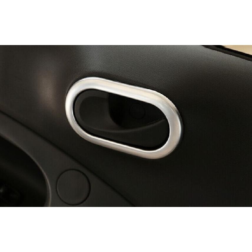 2PCS Matte Silver Inner Door Handle Frame Trim For Benz Smart Fortwo 2015-
