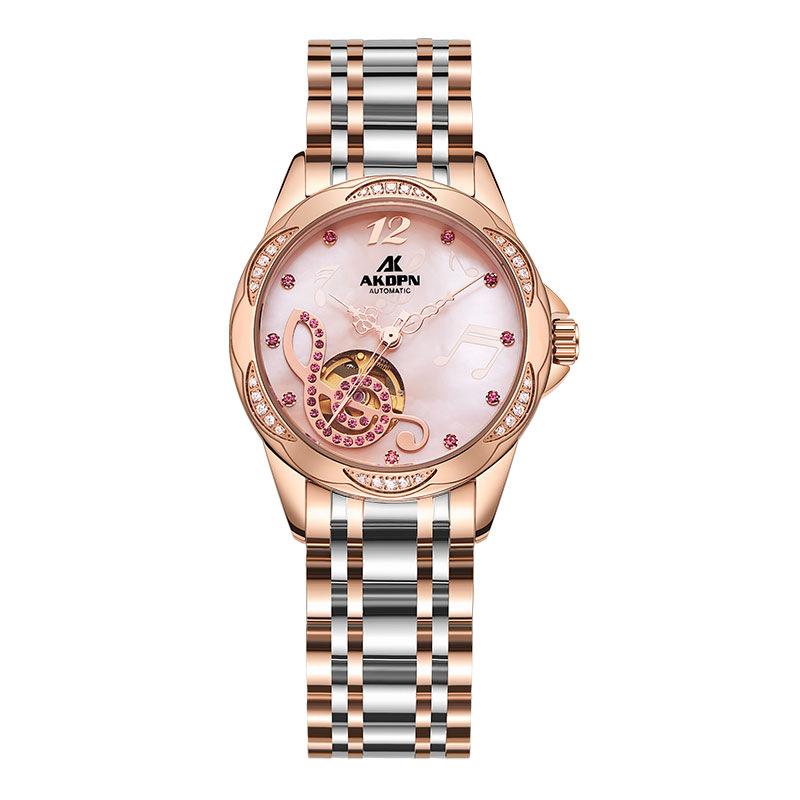 

Модные и элегантные высококачественные женские часы Hollow полностью автоматические механические часы керамические с водонепроницаемыми модными женскими часами