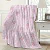 1Pc  Pink Strawberry Polka Dot Flannel Throw Blanket Soft Cozy Cute Kawaii Blanket For Bedroom Living Room Dorm Decor