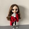 1 Peça Roupas para Boneca Blythe Casaco Longo de Pelo Macio Tops Calças de Yoga Leggings Roupa Casual Quente para Bonecas Blyth OB24 Pullip 1/6