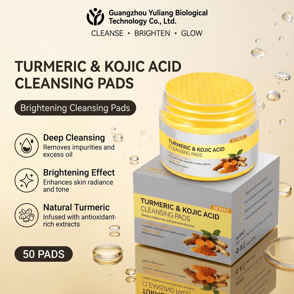 Kurkuma Curcumine Exfoliërende Make-up Verwijderingspads - Maak uw Huid Stralend en Reinig