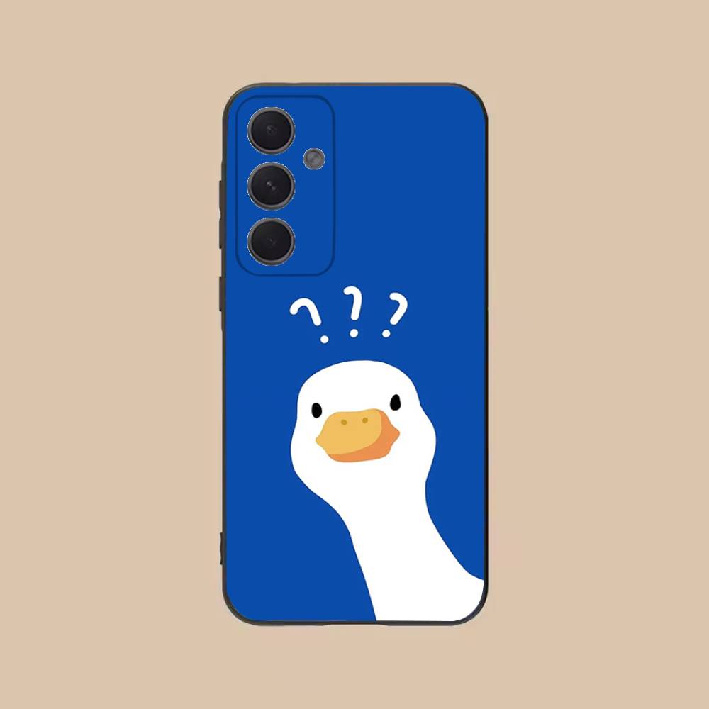 

C-Confused Goose Phone Case For Samsung S25,24,21,22,23,20,S30,Ultra,Plus,Fe,Lite,Note,5G Black Soft SamsungS26
