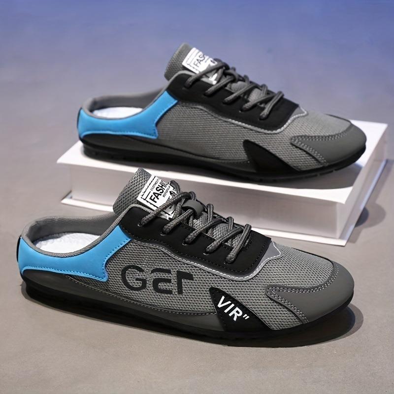 Fashion Trendy Men Baotou Half Slippers Summer Mesh Breathable Casual Slipper Soft Sole Support Walking Flats Comfort Men Sneakers Tenis