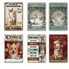 Corgi Dog Bathroom Vintage Tin Sign Roll Paper No Job Is Finished Rustic Metal Tin Sign Funny Bathroom Wall Decor Animal Sign