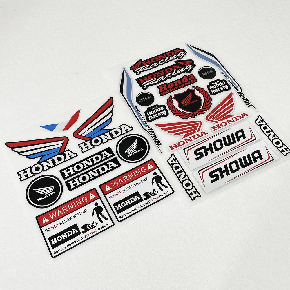 Suitable for Honda Motorcycle HUSY4 Creative Stickers Waterproof Helmet Stickers Reflective HONDA Racing Wings Logo Fuel Tank Decals