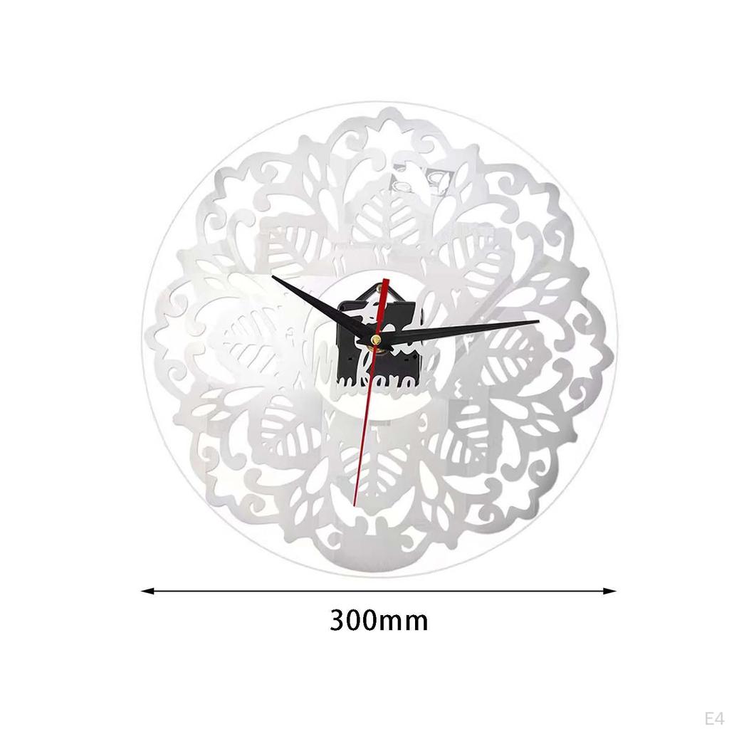 12" Islamic Wall Clock Quartz Clocks Silent, Battery Operated Modern Watches Acrylic for Muslim Eid