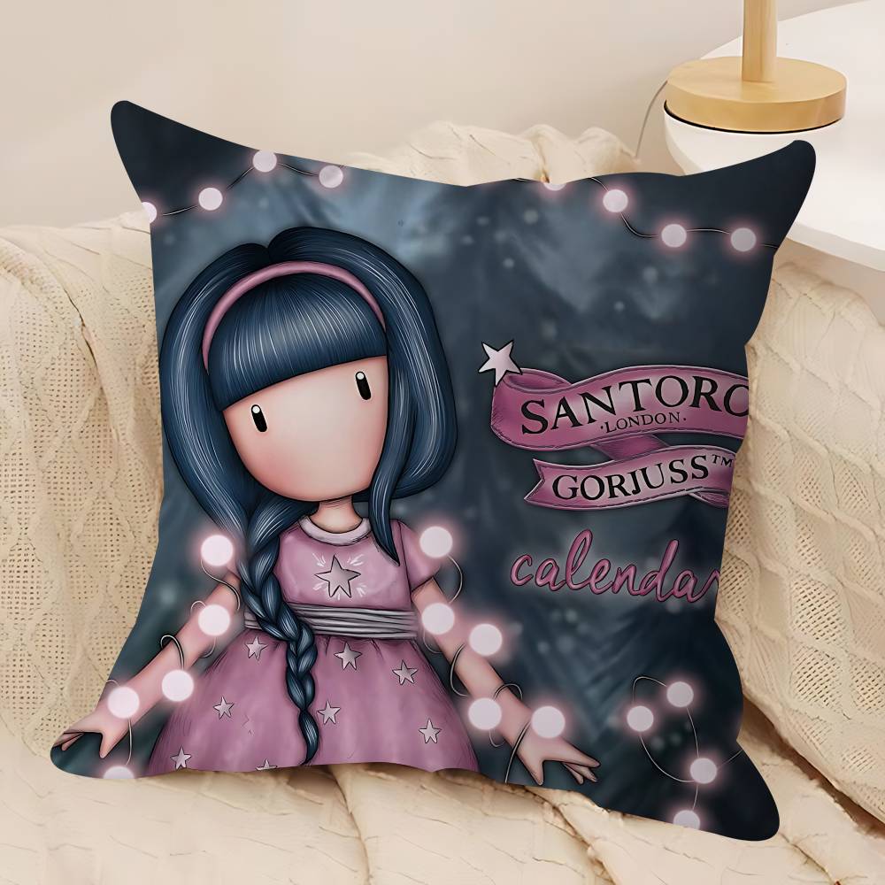 

Cute G-Gorjusses S-Santoro Pillow Case Removable Washable Cushion Cover – All-Season Soft Linen 12x12Inch