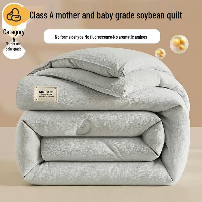 Kołdra Gruba z Włókna Sojowego Klasy A Antybakteryjna - Ciepła na Zimę, Przytulna na Wiosnę i Jesień, Pojedyncza Kołdra Bawełniana na Wszystkie Sezony