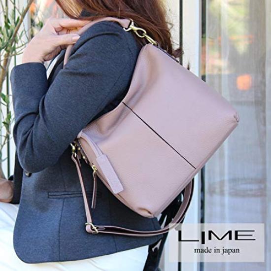 LIME made in Japan genuine leather shoulder bag L1801 lavender ladies 2way handbag leather made in Japan lime zip shrink