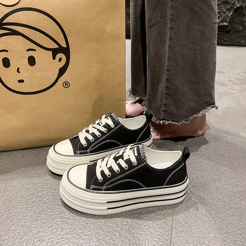 Літнє дофамінове просте полотняне взуття жіноче 2025 нове на платформі біле взуття для бігу в коледжському стилі на шнурівці повсякденне взуття