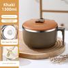1300ml Stainless Steel Ramen Bowl With Lid Large Instant Noodle Bowl Portable Fruit Salad Rice Soup Bowl Kitchen Tableware