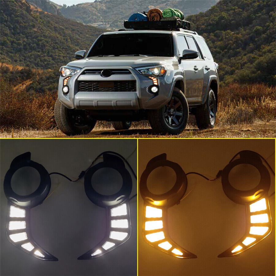 2x LED Daytime Running Light Fog Turn Signal Lamp Cable For Toyota 4Runner 14-22