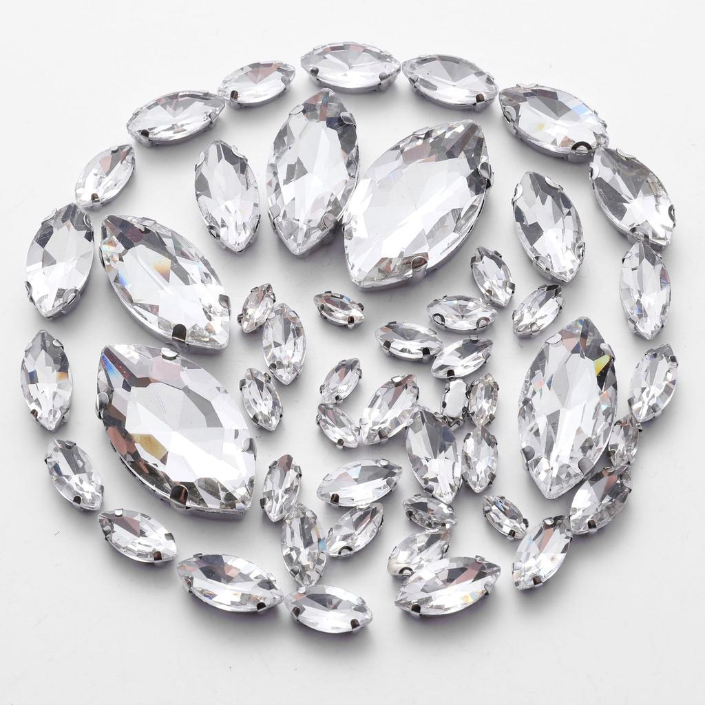 Mixed Crystal Glass Hand-sewn Diamonds Teardrop Oval Horse Eye Single Claw Drill Crystal Buckle DIY Jewelry Accessories Rhinestone Sew On Beads