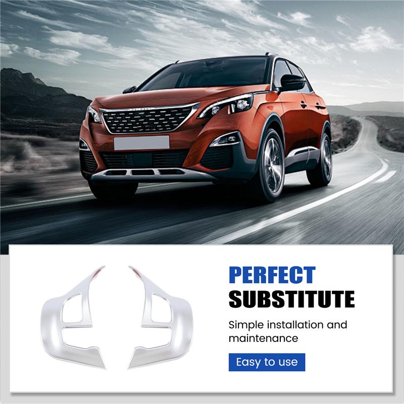 3Pcs/Set Car Steering Wheel Decoration Cover Trim Sticker Fit For  2008 208 308 2014-2018-M53K