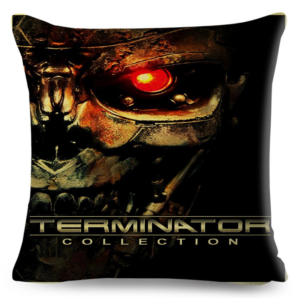 The Terminator T Cushion Cover Decor Classic Movie Robot Warrior Pillowcase Polyester Pillow Case for Sofa Home Car Xcm