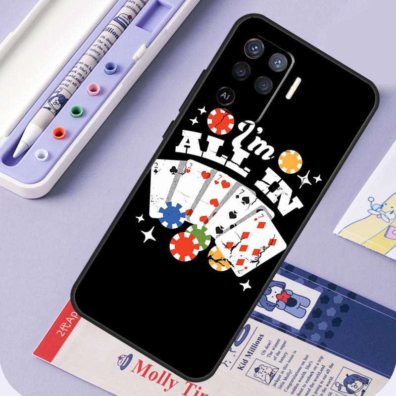 Poker Cards For Oppo A94 A74 A54 A15 A18 A38 A58 A78 A98 A40 A60 A80 A16 A76 A96 A57 A17 A77 A5 Pro Case