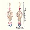 1pc Vivid Lucky Bird Golden Multicolor Synthetic Synthetic Zirconia Pendant Long Tassel Party Drop Earrings for Women Dancing Jewelry