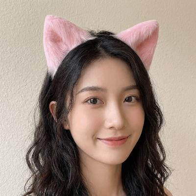 Artificial Cat Ears Headband Furry Lolita Ears Headwear Practical Cosplay Headband  Photo