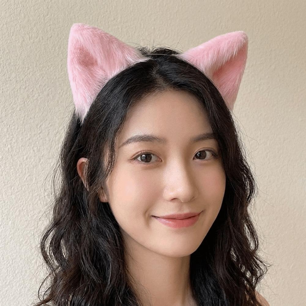 Artificial Cat Ears Headband Furry Lolita Ears Headwear Practical Hair Accessories  Adults
