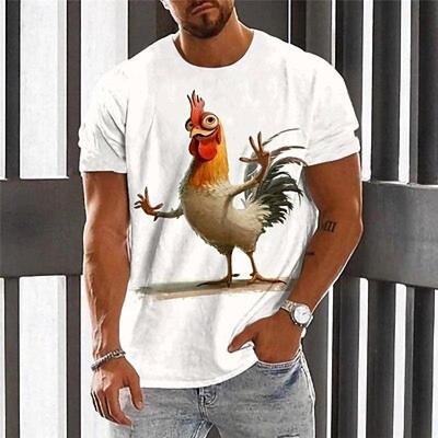 Graphic Animal Rooster Daily Designer Retro Vintage Men's 3D Print T Shirt Tee Sports Outdoor Holiday Going Out T shirtShort Sleeve Crew Neck Shirt