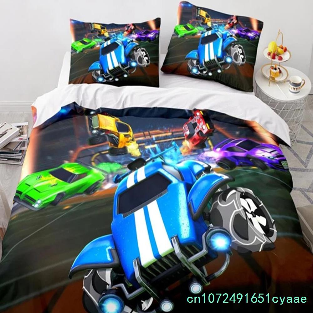 Yeni Rocket League Yatak Takımı Yatak Örtüsü Tek Kişilik İki Kişilik Çift Kişilik Kraliçe King Boy Araba Rocket League Yatak Takımı Yetişkin Yatak Odası Yorgan Kılıfı