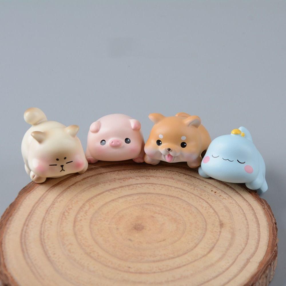 

TV Screens Animal Ornament Model Desktop Edges Dog Cat Figurines Home Workplace Style 2