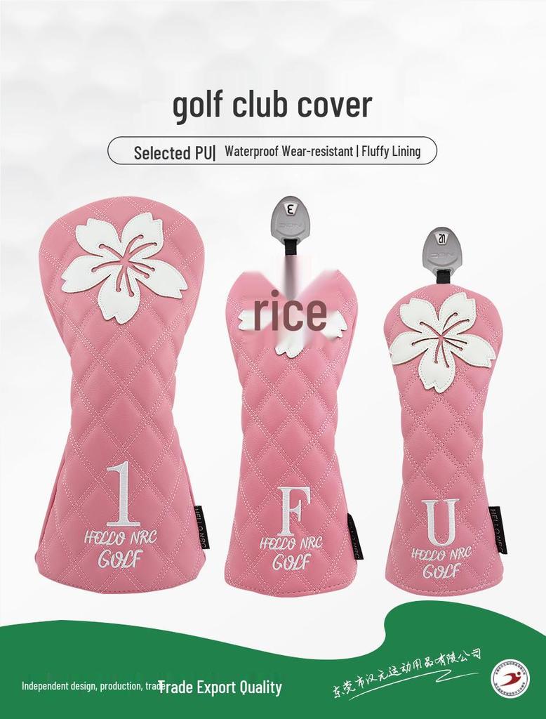Cherry Blossom Golf Club Headcovers Set: Wood & Iron Covers