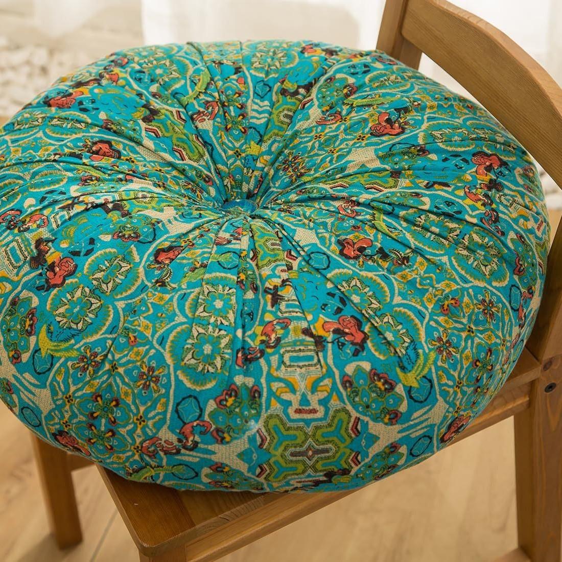 Pumpkin cotton and linen fabric square tatami cushion household round seat cushion thickened 40 yuan