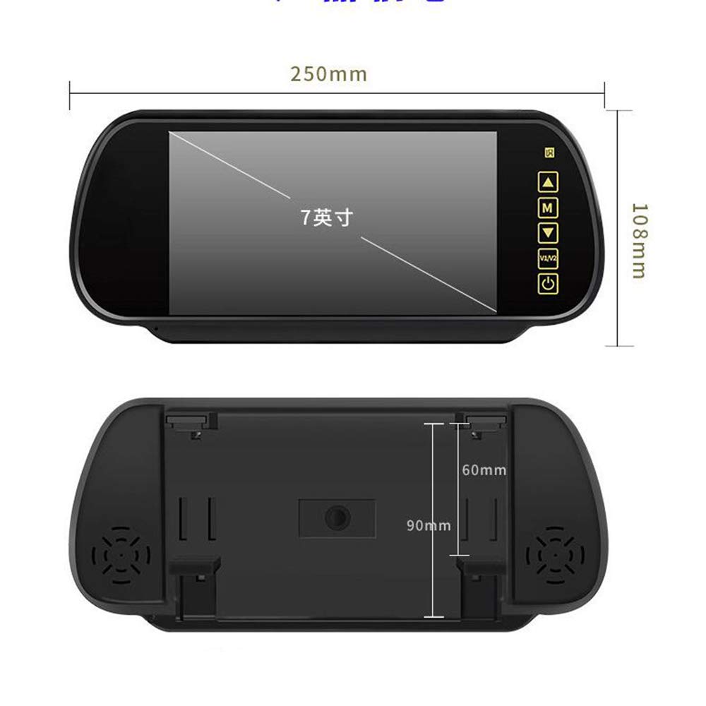 AIEK Rearview Mirror Monitor CCD Lens LED Backup Camera with 15m Coaxial Extension Auto Night Vision Switching Compatible with Heavy Passenger and