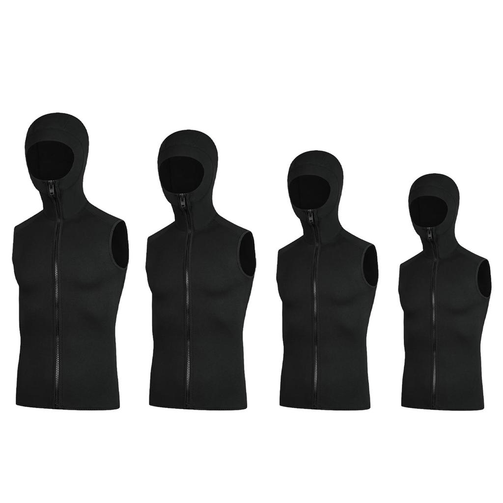 Wetsuit Hooded Vest Top Zipper Gift Versatile Thermal Neoprene Diving Vest for Canoeing Snorkeling Kayaking Swimming Surfing