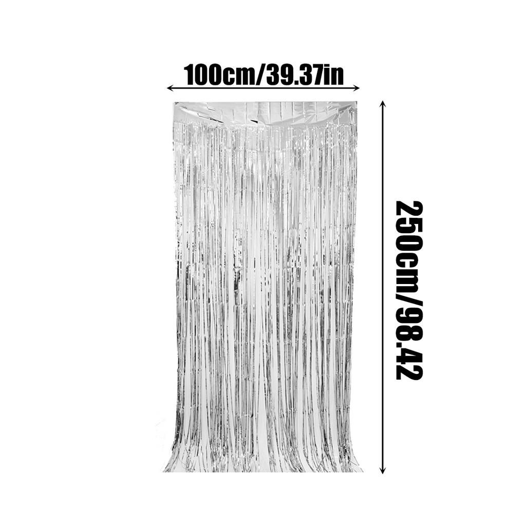 2pcs Laser Rain Curtain Scene Setting Door Curtain Tassel Curtain Decorative Tassel Curtain
