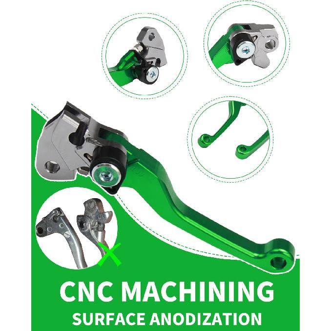 JFG RACING Dirt Bike Foldable Clutch Brake Levers,Clutch Lever Breakaway Levers For KX65 00-24/KX85 01-24/KX100 01-21/KX250 00-04/KX125 00-05/KX112