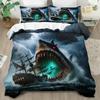Giant Monster Shark Bedding Set Animal Down Duvet Cover Queen King Single Duvet Cover Pillowcase 2/3pc Gift Soft Bedroom Decoration