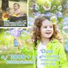 Automatic Bubble Guns with Light, Zealous 2pc High Output Bubble Machines with Bubble Solution & Bubble Concentrate,Handheld Battery Operated Bubble
