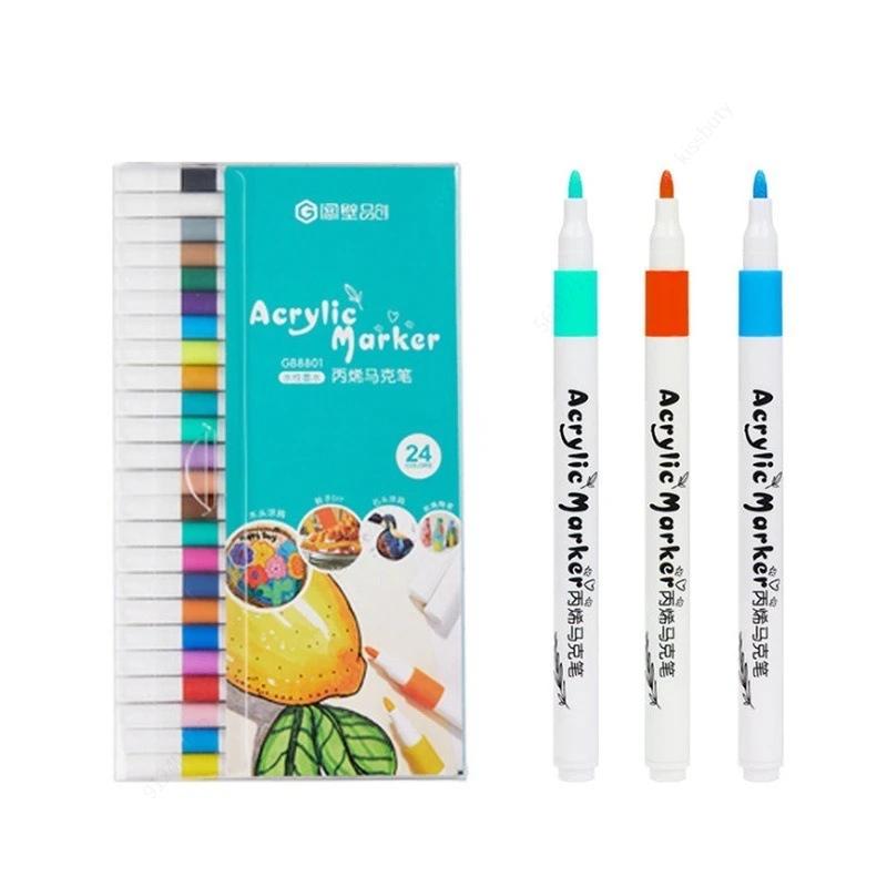 Colores Set Acrylic Paint Art Marker Pen Rock Painting for Kids Graffiti Stone Ceramic Glass Wood DIY Crafts Art Supplies