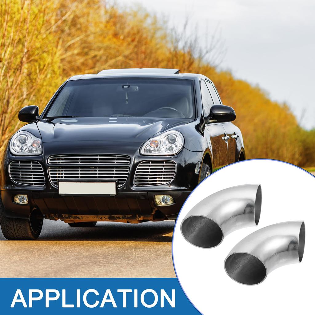 A ABSOPRO Mandrel Bend Elbow OD 2" 90 Degree Bend Tube Exhaust Elbow Pipe Car Modifier Exhaust System
